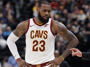 LeBron James during the second half of an NBA basketball game against the Indiana Pacers on Jan. 12, 2018.