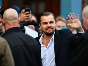 Hollywood actor Leonardo DiCaprio arrives at Home restaurant during his first visit on November 17, 2016 in Edinburgh. (Jeff J Mitchell/Getty Images)