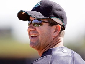 In this Feb. 24, 2007 file photo, Seattle Mariners former designated hitter Edgar Martinez joins the team at baseball spring training in Peoria, Ariz.