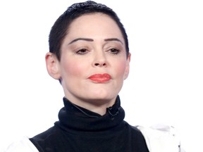 Rose McGowan speaks onstage during the NBCUniversal portion of the 2018 Winter Television Critics Association Press Tour at The Langham Huntington, Pasadena on Jan. 9, 2018 in Pasadena, Calif.  (Frederick M. Brown/Getty Images)