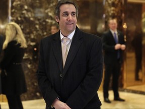 In this Dec. 16, 2016, file photo, Michael Cohen, an attorney for President-elect Donald Trump, arrives in Trump Tower in New York.