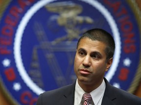 In this Dec. 14, 2017 file photo, Federal Communications Commission (FCC) Chairman Ajit Pai arrives for an FCC meeting where they will vote on net neutrality in Washington.  (AP Photo/Jacquelyn Martin)