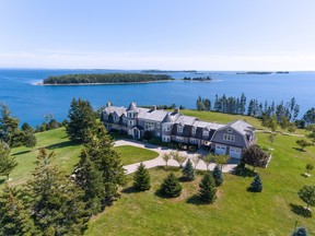 An American family's striking 57-acre private Nova Scotia island, shown in a handout photo, remains unsold, eight years after it went on the market and despite a $2.5-million price drop. (THE CANADIAN PRESS/HO-Jarrell Whisken)