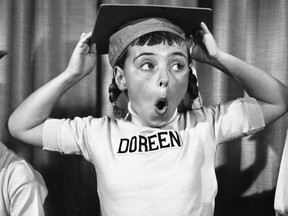 This undated photo released by Disney, shows Disney Mouseketeer Doreen Tracey. Tracey, a former child star who played one of the original cute-as-a-button Mouseketeers on "The Mickey Mouse Club" in the 1950s, died from pneumonia on Wednesday, Jan. 10, 2018, at a hospital in Thousand Oaks, Calif., following a two-year battle with cancer, according to Disney publicist Howard Green. She was 74. (Disney via AP)