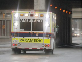 Ottawa paramedics going to a emergency in Ottawa Tuesday January 24, 2017. (Tony Caldwell/Postmedia Network)