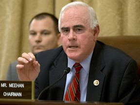 In this March 20, 2013 file photo, Rep. Patrick Meehan, R-Pa. speaks on Capitol Hill in Washington.  House Speaker Paul Ryan ordered an Ethics Committee investigation Saturday, Jan. 20, 2018, after the New York Times reported that Meehan used taxpayer money to settle a complaint that stemmed from his hostility toward a former aide who rejected his romantic overtures.