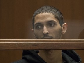 Tyler Barriss, left, flanked by public defender, Mearl Lottman, appears for an extradition hearing at Los Angeles Superior Court on Wednesday, Jan. 3, 2018, in Los Angeles. The Los Angeles man suspected of making a hoax emergency call that led to the fatal police shooting of a Kansas man told a judge Wednesday he would not fight efforts to send him to Wichita to face charges. (Irfan Khan/Los Angeles Times via AP, Pool) ORG XMIT: CALOS202