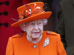 Queen Elizabeth II attends Christmas Day Church service at Church of St Mary Magdalene on December 25, 2017 in King's Lynn, England.  (Chris Jackson/Getty Images)