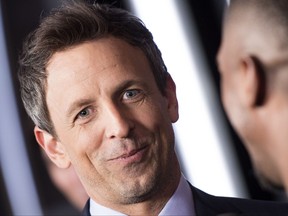 Host Seth Meyers answers interview during the 75th Annual Golden Globe Awards Preview Day at the Beverly Hilton Hotel on January 4, 2018, in Beverly Hills, California. (VALERIE MACON/AFP/Getty Images)