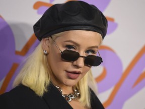 Christina Aguilera arrives at the Stella McCartney Autumn 2018 Presentation Tuesday, Jan. 16, 2018 in Los Angeles.