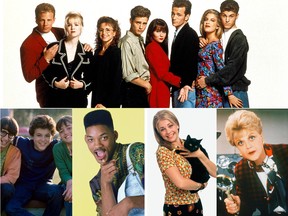 Clockwise from the top: Beverly Hills, 90210; Murder, She Wrote; Sabrina the Teenage Witch; The Fresh Prince of Bel-Air and The Wonder Years.