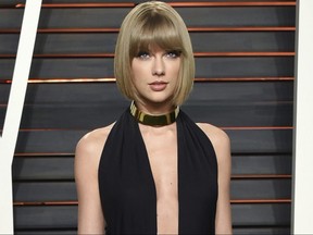In this Feb. 28, 2016 file photo, singer Taylor Swift attends the Vanity Fair Fair Oscar Party in Beverly Hills, Calif.