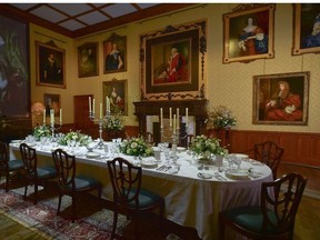 Downton Abbey: The Exhibition includes accurate recreations of rooms seen in the popular period drama including the formal dining room with its linen-draped table set with fine china, crystal and candles. The New York exhibition has been extended until April 2.