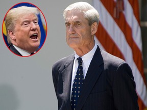 Robert Mueller has expressed interest in interviewing U.S. Donald Trump (inset) as part of the Russia probe, a source says.  (NICHOLAS KAMM/JIM WATSON/AFP/Getty Images)