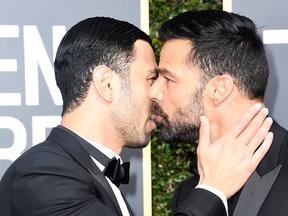 Ricky Martin (R) and Jwan Yosef attend The 75th Annual Golden Globe Awards at The Beverly Hilton Hotel on Jan. 7, 2018 in Beverly Hills, Calif.  (Frazer Harrison/Getty Images)