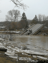 This photo of the collapsed bridge in the flood-hit Elgin County community of Port Bruce was submitted to Postmedia Friday by Brad Semotiuk. (Supplied)