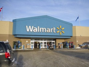 The front entrance of the Walmart in downtown Fort McMurray, Alta. on Friday January 13, 2017.