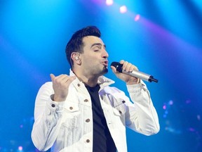 Jacob Hoggard, singer of pop-rock band Hedley sings at Revolution Place as part of the Cageless Tour on Friday, Feb. 9 2018 in Grande Prairie. Joshua Santos/Herald-Tribune
