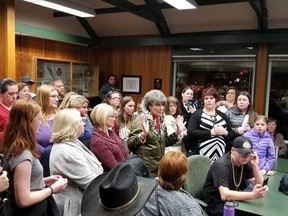 Parents gather at a Bethel School District meeting in Eugene, Oreg. on Feb. 12, 2018.