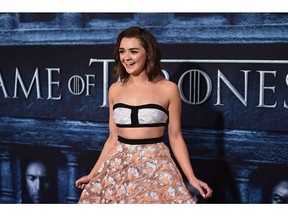 Actress Maisie Williams attends the premiere of HBO's "Game Of Thrones" Season 6 at TCL Chinese Theatre on April 10, 2016 in Hollywood, California.