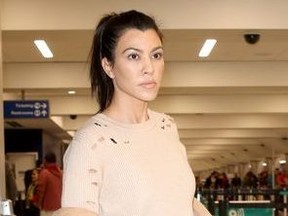 Kourtney Kardashian at Los Angeles International Airport arrivals in Los Angeles, California.