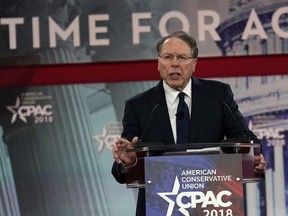 Vice President of the NRA Wayne LaPierre speaks during CPAC 2018 February 22, 2018 in National Harbor, Maryland.