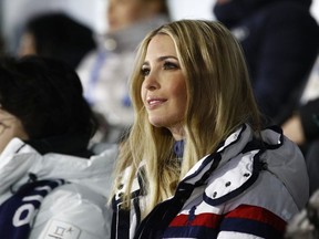 Ivanka Trump, daughter of U.S. President Donald Trump, watches  the closing ceremony of the 2018 Winter Olympics at PyeongChang Olympic Stadium on February 25, 2018 in Pyeongchang-gun, South Korea.