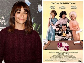 Rashida Jones has been tapped to reboot the 1980 office comedy "9 To 5." (right). (Kevin Winter/Getty Images/Supplied pic of poster)