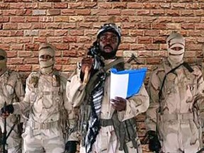 In this video grab made on January 15, 2018 from a video released the same day by Islamist militants group Boko Haram shows Boko Haram factional leader Abubakar Shekau making a sermon.