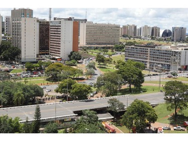 A highway is seen after collapsed in the central area of Brasilia 
 on Feb. 6, 2018. (SERGIO LIMA/AFP/Getty Images)