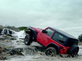 Screenshot of an advertising for Jeep SUVs that aired during the Super Bowl.