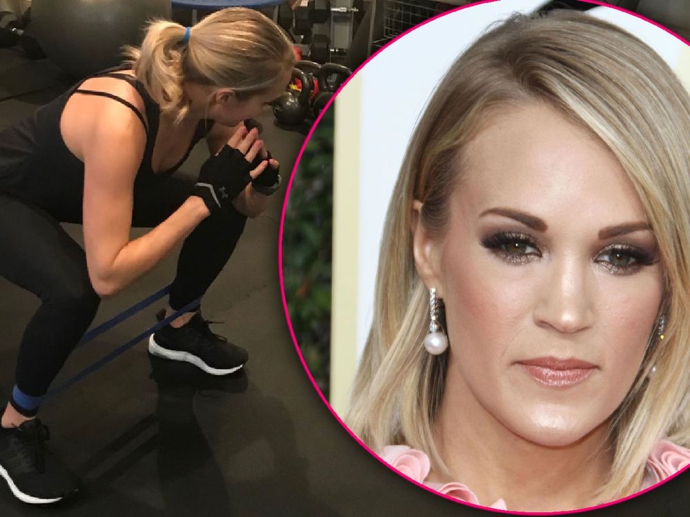 Carrie Underwood Works Out With Son After Breaking Wrist, Injuring Face