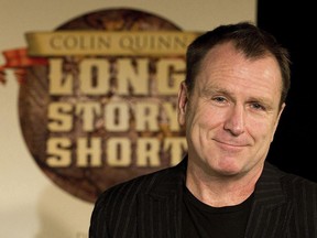 In this Oct. 12, 2010, file photo, Colin Quinn discusses "Long Story Short," his one-man theatrical show moving to Broadway, at a news conference in New York.