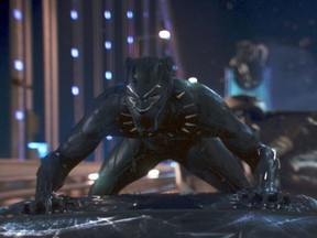 This image released by Disney shows a scene from Marvel Studios' "Black Panther."