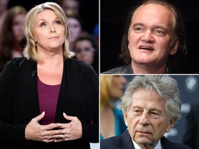 Samantha Geimer (left), Quentin Tarantino (top right) and Roman Polanski are seen in this combination shot. (KENZO TRIBOUILLARD/AFP/Getty Images/Jamie McCarthy/Getty Images for Tribeca Film Festival/Andreas Rentz/Getty Images)