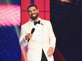 Host Drake speaks on stage during the 2017 NBA Awards Live On TNT on June 26, 2017 in New York.
