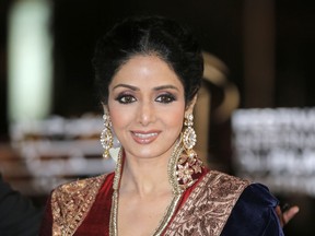 Sridevi, Bollywood's leading lady of the 1980s and '90s who redefined stardom for actresses in India, has died at age 54.  (AP Photo/Lionel Cironneau, File)
