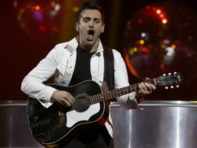 Jacob Hoggard of Hedley performs at TD Place in Ottawa on Tuesday, Feb. 20, 2018.