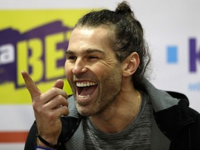 Jaromir Jagr smiles during a press conference at the Kladno Knights hockey club in Kladno, Czech Republic on Feb. 1, 2018