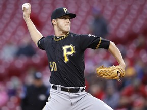 Jameson Taillon of the Pittsburgh Pirates pitches against the Cincinnati Reds at Great American Ball Park on May 3, 2017 in Cincinnati. (Joe Robbins/Getty Images)