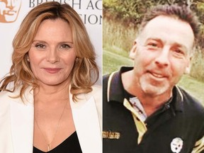 Kim Cattrall appealed to her social media followers for help finding her missing brother Christopher Cattrall. (Jeff Spicer/Getty Images and Kim Cattrall/Instagram photos)