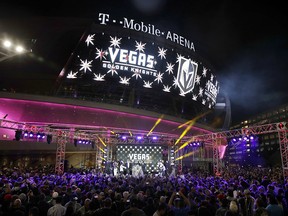 The Golden Knights team name is unveiled in Las Vegas on Nov. 22, 2016.