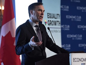 Minister of Finance Bill Morneau participates in a post-budget discussion at the Economic Club of Canada in Ottawa on Wednesday, Feb. 28, 2018.
