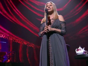 This image released by Netflix shows Barbra Streisand in a scene from her concert special, "Barbra: The Music ... The Mem'ries ... The Magic!" debuting Wednesday on Netflix. (Netflix via AP) ORG XMIT: NYET115