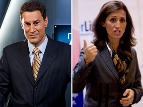 Steve Paikin (left) and Sarah Thomson are seen in combination shot. (CNW Group/TVO/HO/Dave Thomas/Postmedia Network File Photo)