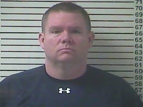 This Oct. 13, 2016, file photo released by the Hardin County Detention Center, shows Stephen Kyle Goodlett, the former principal of LaRue County, Ky. (Hardin County Detention Center via AP, File)