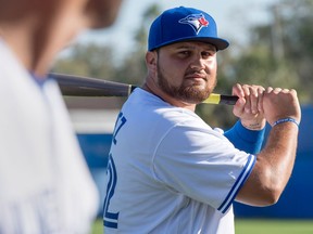 Toronto Blue Jays first baseman Rowdy Tellez poses on photo day at spring training in Dunedin, Fla. on Feb. 22, 2018