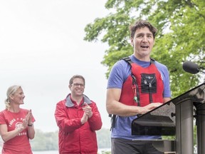Prime Minister Justin Trudeau was joined by Minister for Environment and Climate Change, Catherine McKenna promoting World Environment Day in Niagara-on-the Lake, Ont., on Monday June 5, 2017.