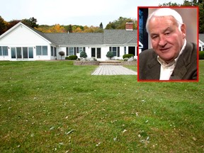 In this Oct. 23, 2017 photo, the front lawn of billionaire businessman and philanthropist Tom Golisano's summer home on Canandaigua Lake in South Bristol, N.Y, is shown. (Olivia Lopez/Democrat & Chronicle via AP)