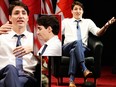 Canadian Prime Minister Justin Trudeau listens to a question from founder and director, David Axelrod, at the University of Chicago Institute of Politics Wednesday, Feb. 7, 2018, in Chicago. (AP Photo/Charles Rex Arbogast)